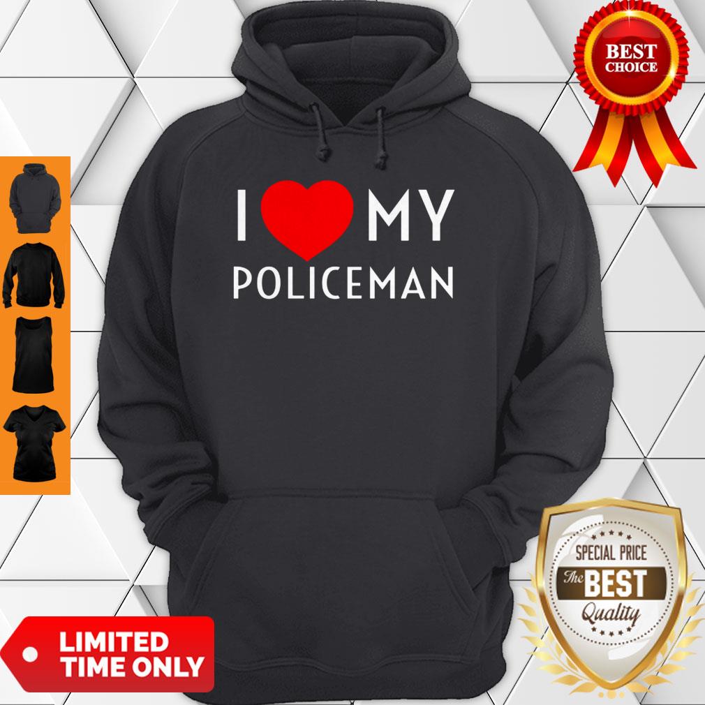 I Love My Policeman Red Heart Police Officer Girlfriend Wife Pullover Shirt