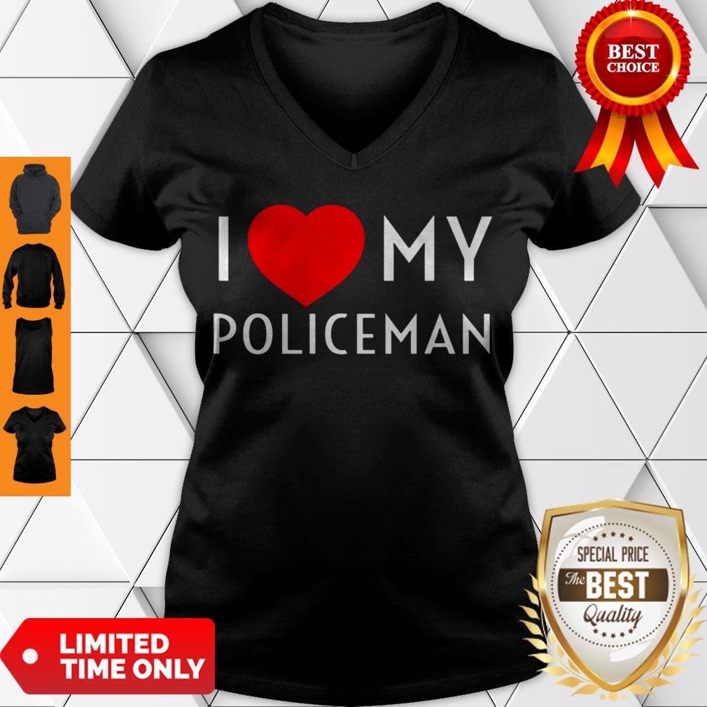 I Love My Policeman Red Heart Police Officer Girlfriend Wife Pullover Shirt