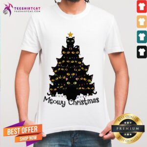 Nice Black Cats Meowy Christmas Tree Shirt