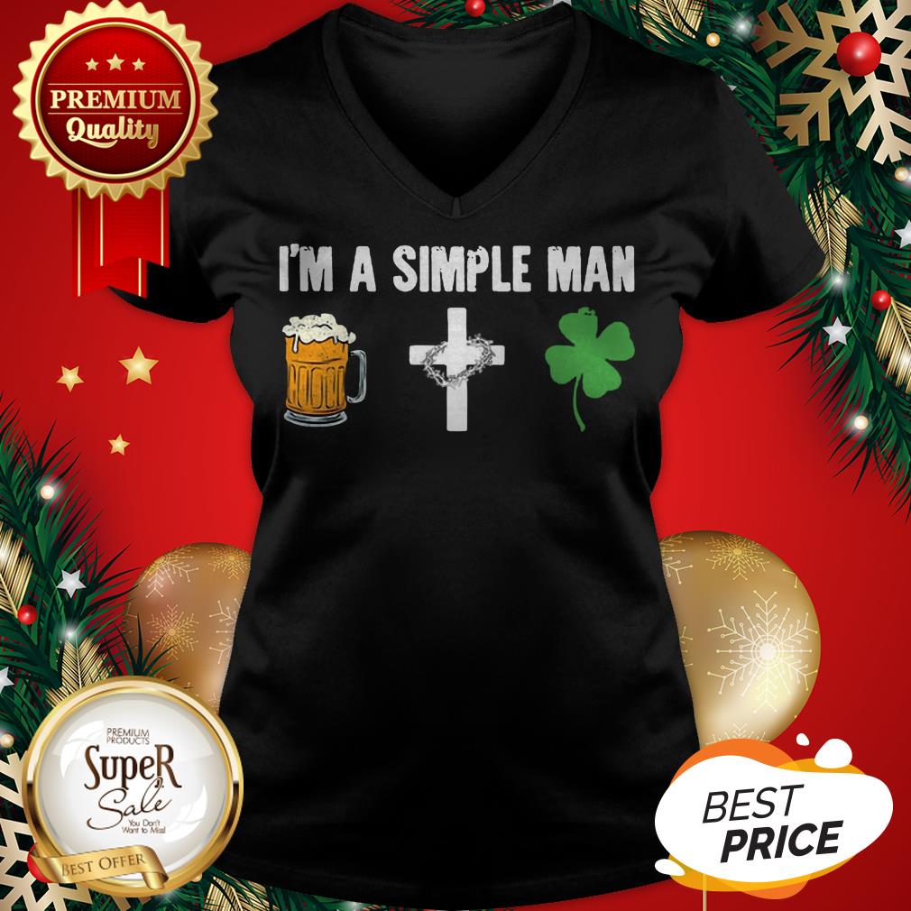 I'm A Simple Man I Like Beer Cross Four Leaf Clovers Shirt