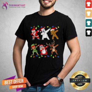 Pretty Christmas Dabbing Santa Elf And Friends Boys Kids Dab Xmas T-Shirt