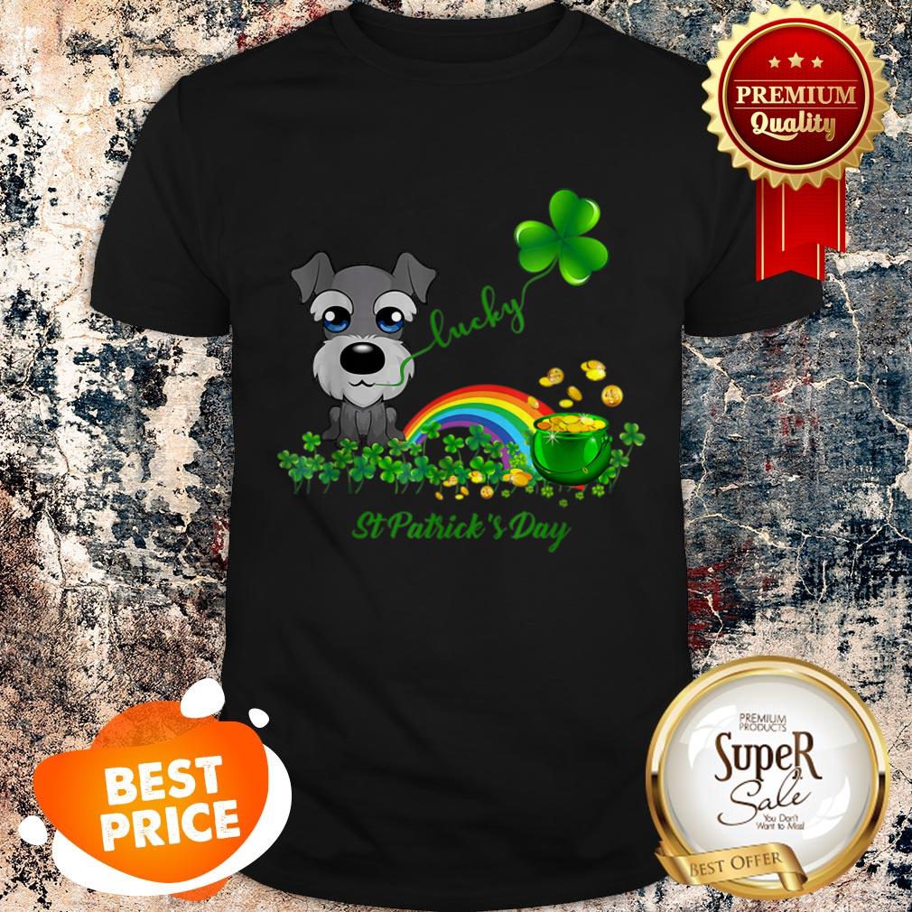 Lucky Saint Schnauzer Dog Shamrock St Patrick Day Shirt