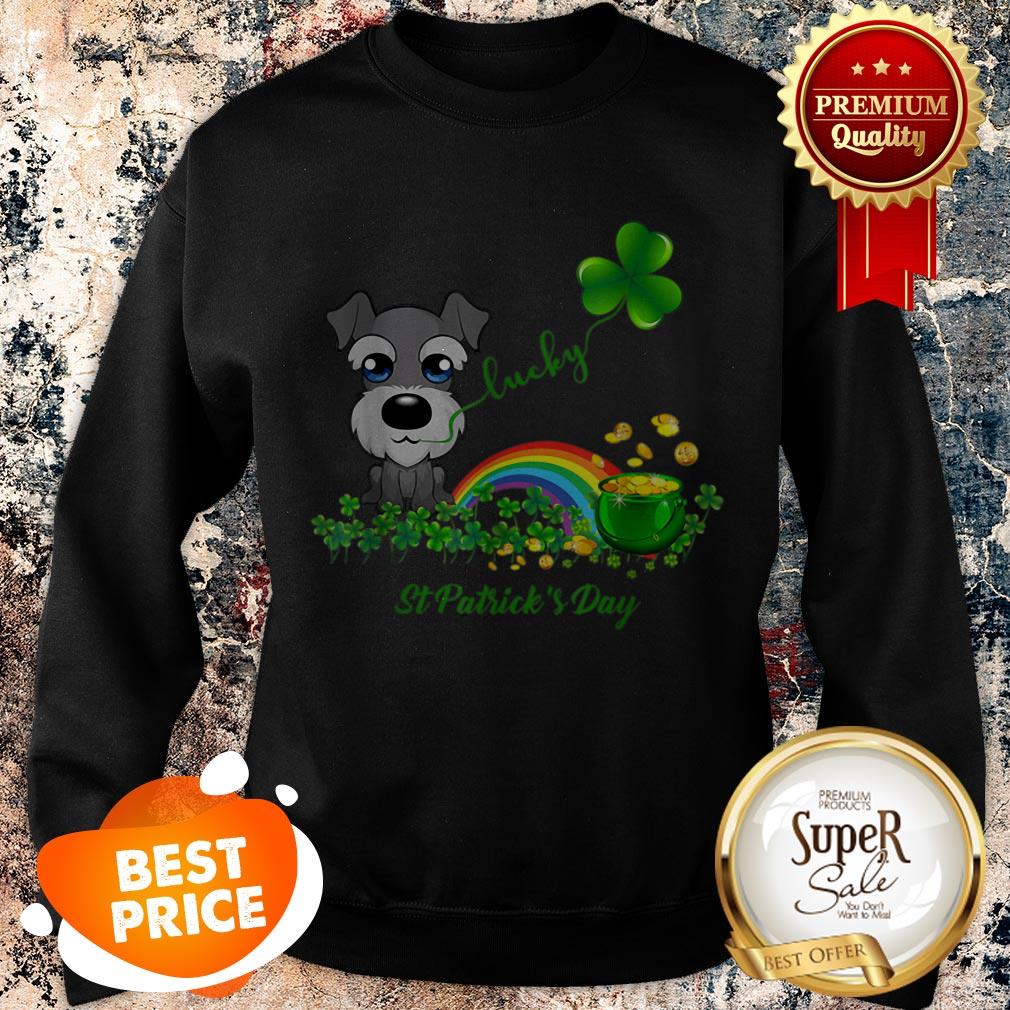 Lucky Saint Schnauzer Dog Shamrock St Patrick Day Shirt