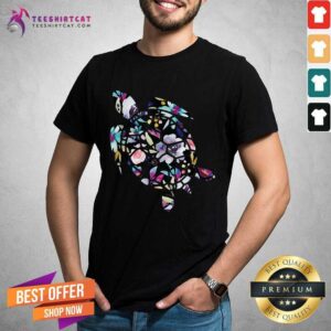 Cool Sea Flower Turtle Shirt