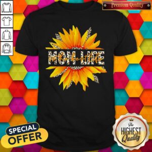 Premium I Can See Mom Life Sunflower Leopard Shirt