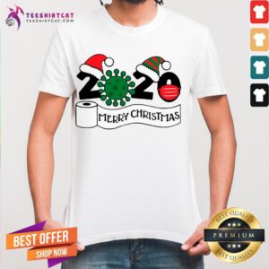 Top Quarantine 2020 Santa Coronavirus Mask Toilet Paper Merry Christmas Shirt