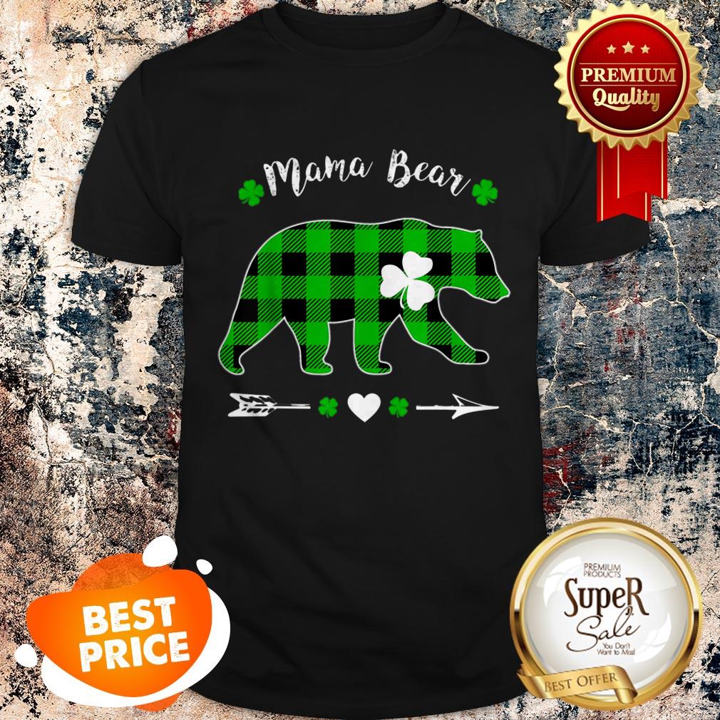 Mama Bear Green Shamrock Buffalo Plaid St.Patrick’s Day Shirt
