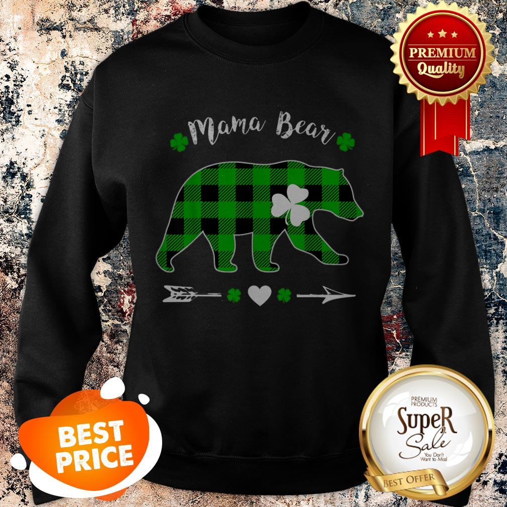 Mama Bear Green Shamrock Buffalo Plaid St.Patrick’s Day Shirt