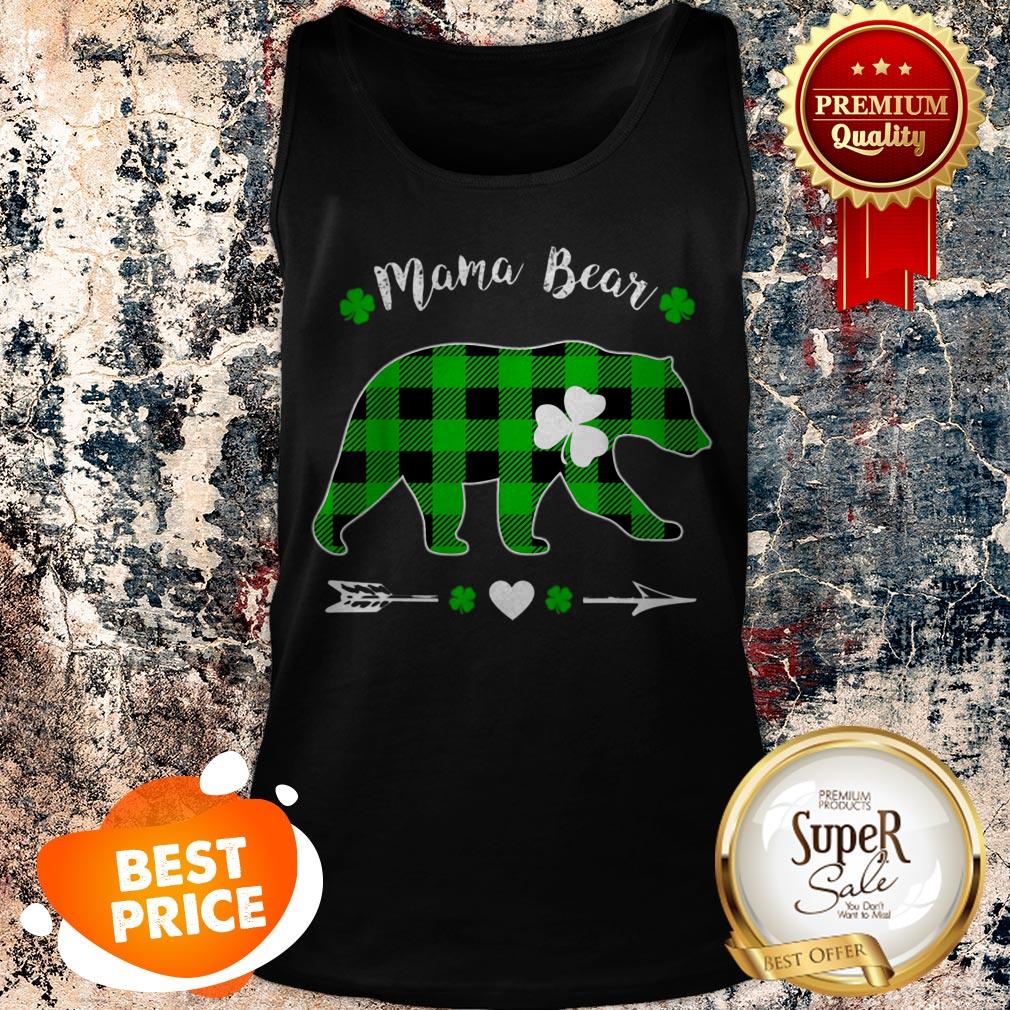 Mama Bear Green Shamrock Buffalo Plaid St.Patrick’s Day Shirt