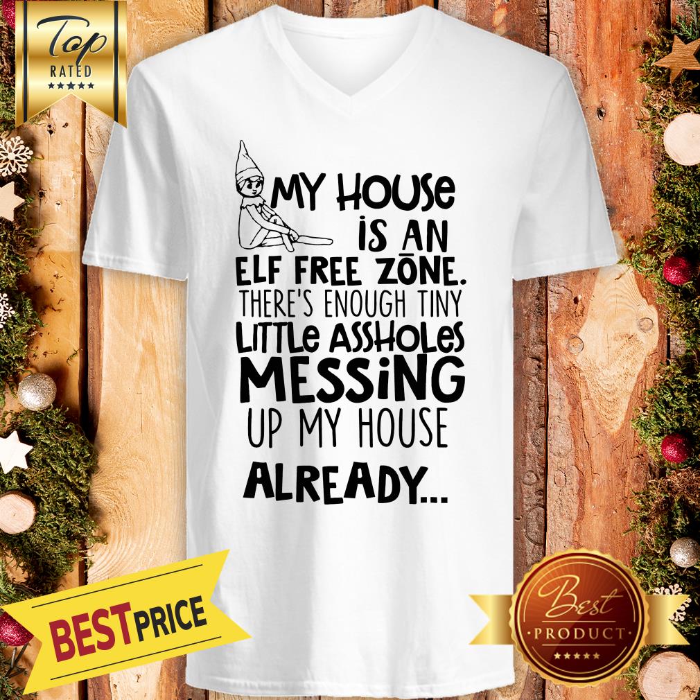 my-house-is-an-elf-free-zone-theres-enough-tiny-little-assholes-messing-up-my-house-already-v-neck.jpg