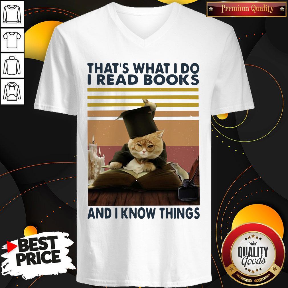 Nice Cat That’s What I Do I Read Books And I Know Things Vintage Shirt