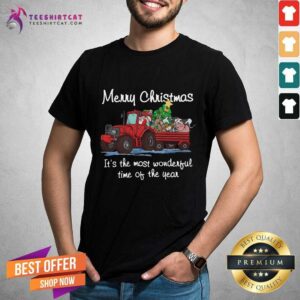 Awesome Santa Claus And Animal Merry Christmas It's The Most Wonderful Time Of The Year Shirt