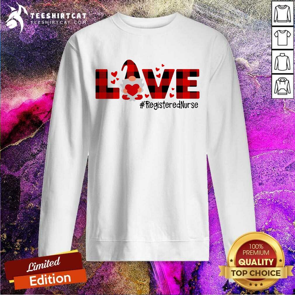 Official Gnome Love Valentine Registered Nurse Shirt
