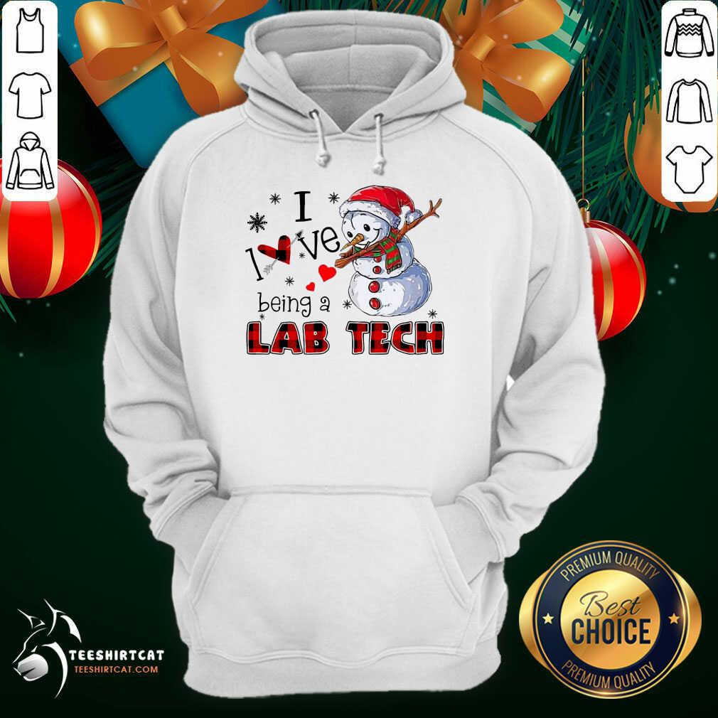 Official Snowman I Love Being A Lab Tech Merry Christmas Shirt