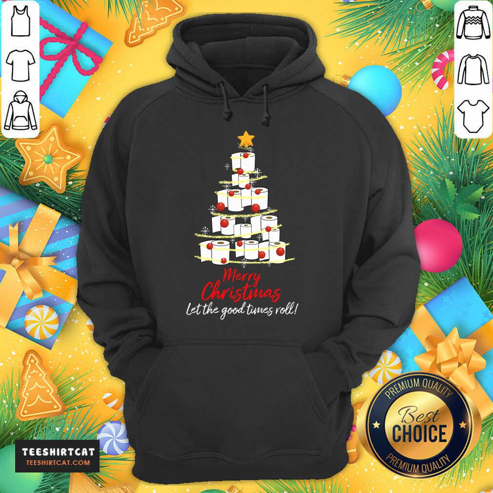 Official Toilet Paper Tree Merry Christmas Let The Good Times Roll Shirt