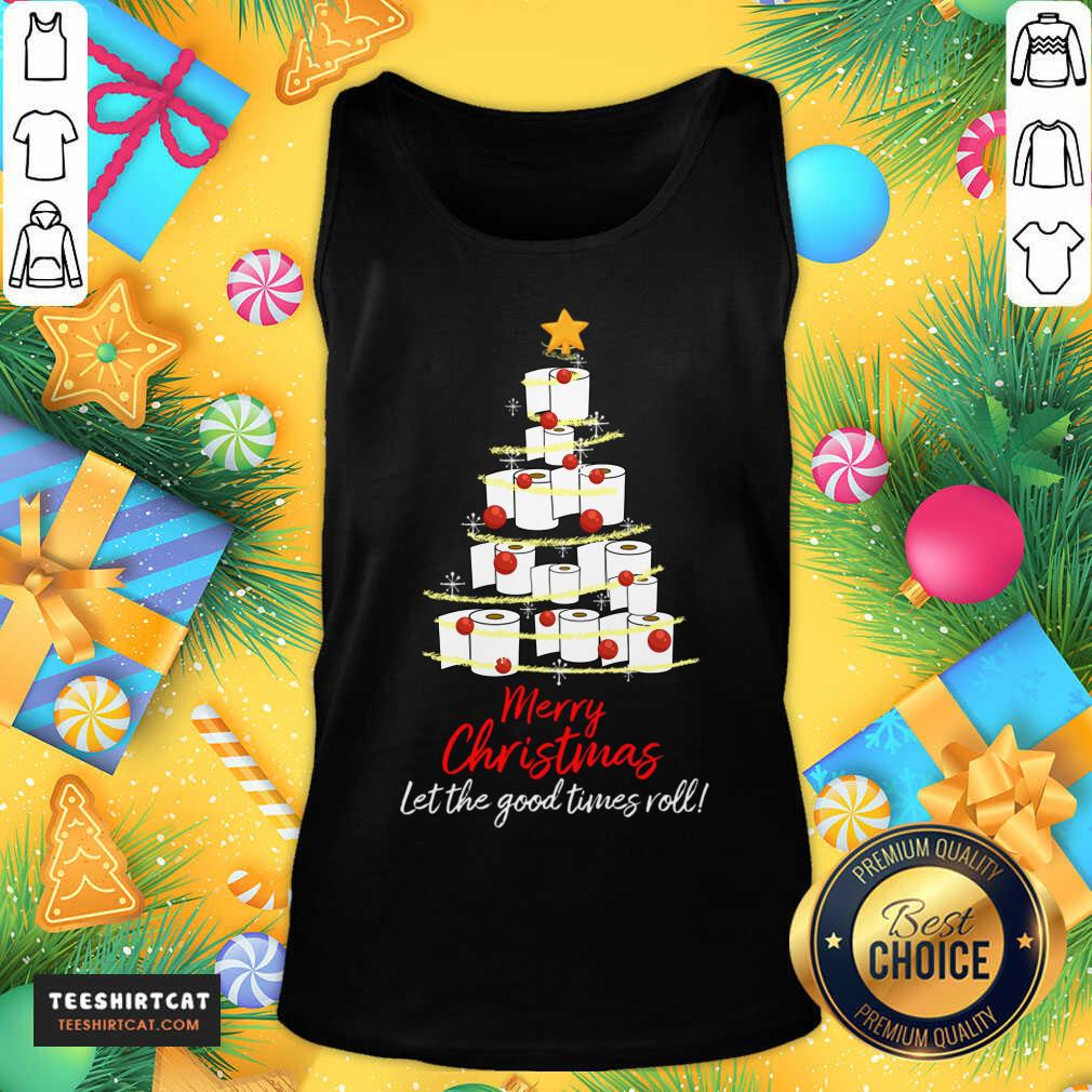 Official Toilet Paper Tree Merry Christmas Let The Good Times Roll Shirt