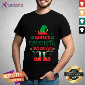 Nice ELF Santa's Favorite Bus Driver Merry Christmas Shirt