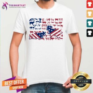 Cow America Flag Pattern Shirt