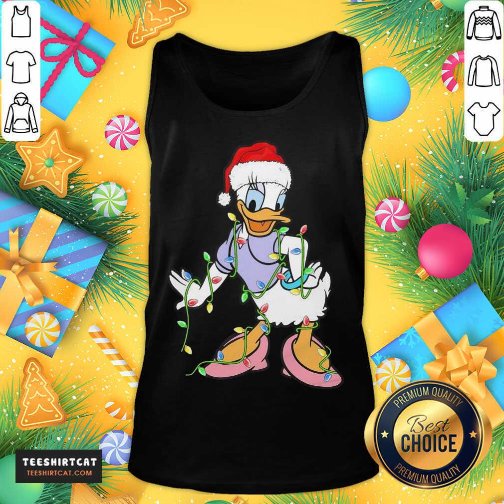 Perfect Duck Daisy Hat Santa Happy Merry Christmas Shirt