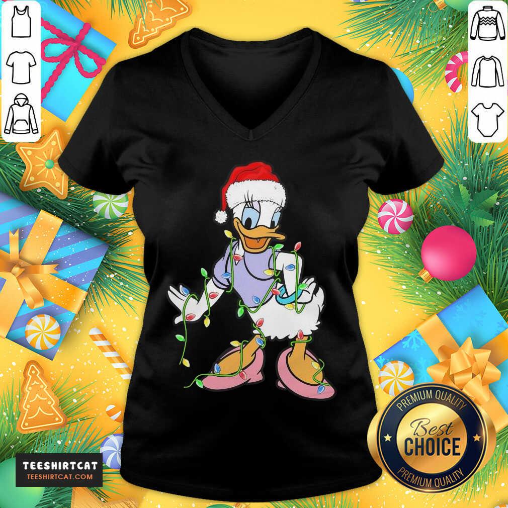 Perfect Duck Daisy Hat Santa Happy Merry Christmas Shirt