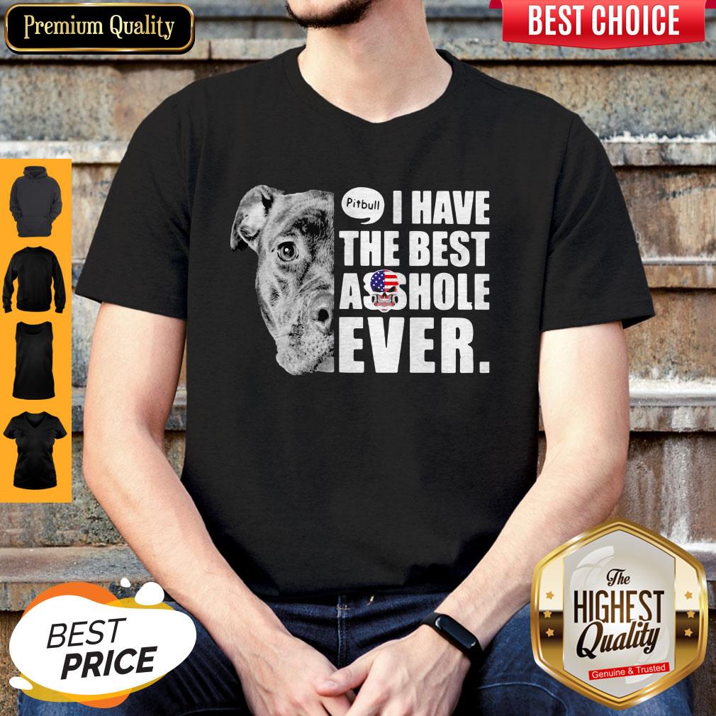 Pitbull I Have The Best Asshole Ever American Flag Shirt