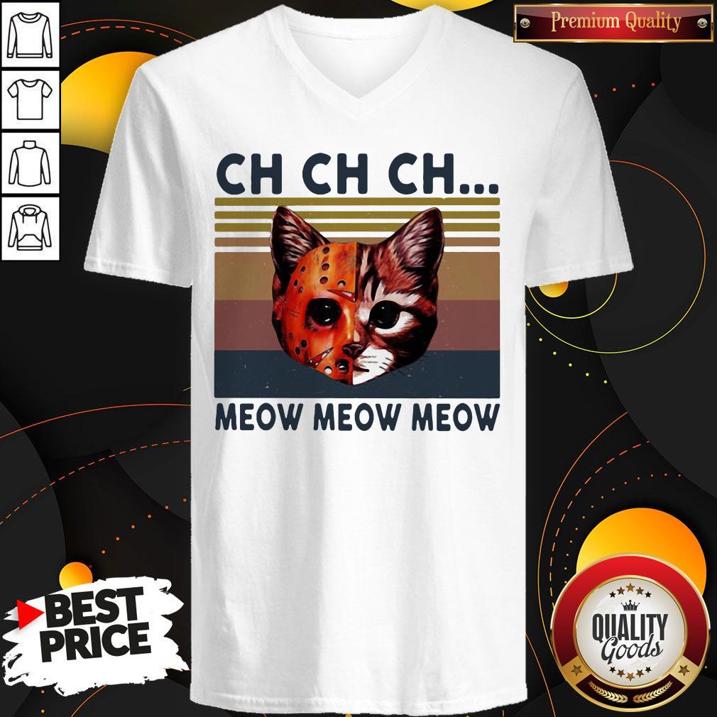 Premium Jason Voorhees Cat Ch Ch Ch Meow Meow Meow Vintage Retro Shirt