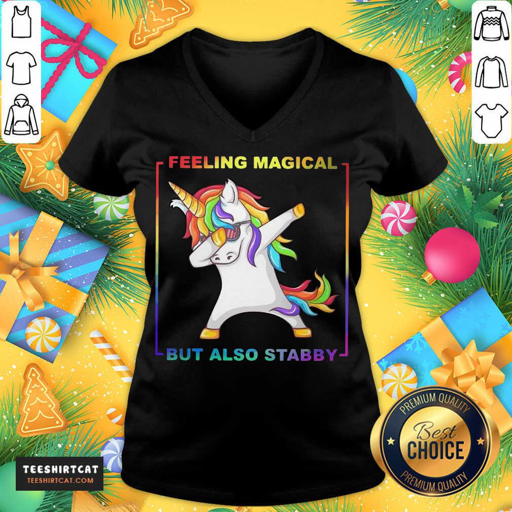 Premium LGBT Unicorn Dabbing Feeling Magical But Also Stabby Shirt