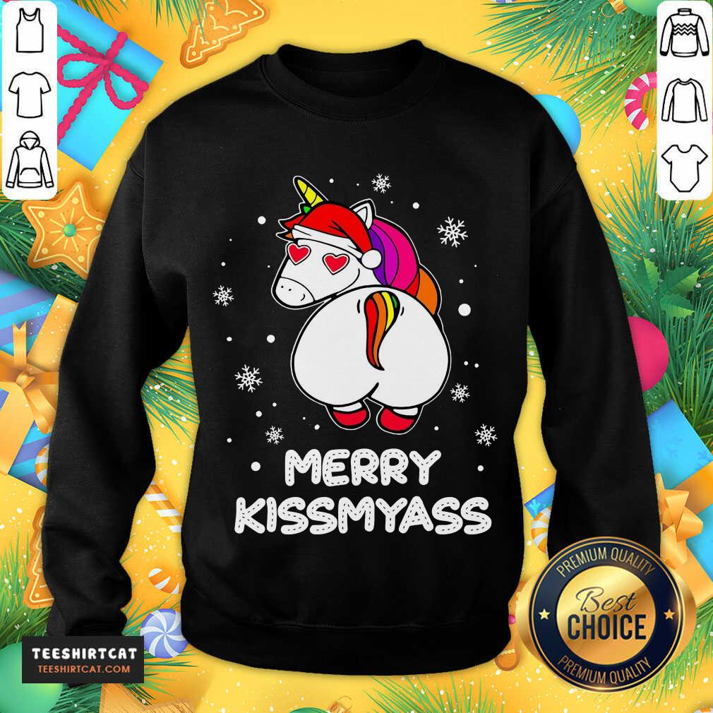 Premium Unicorn Merry Kissmyass Ugly Christmas Shirt