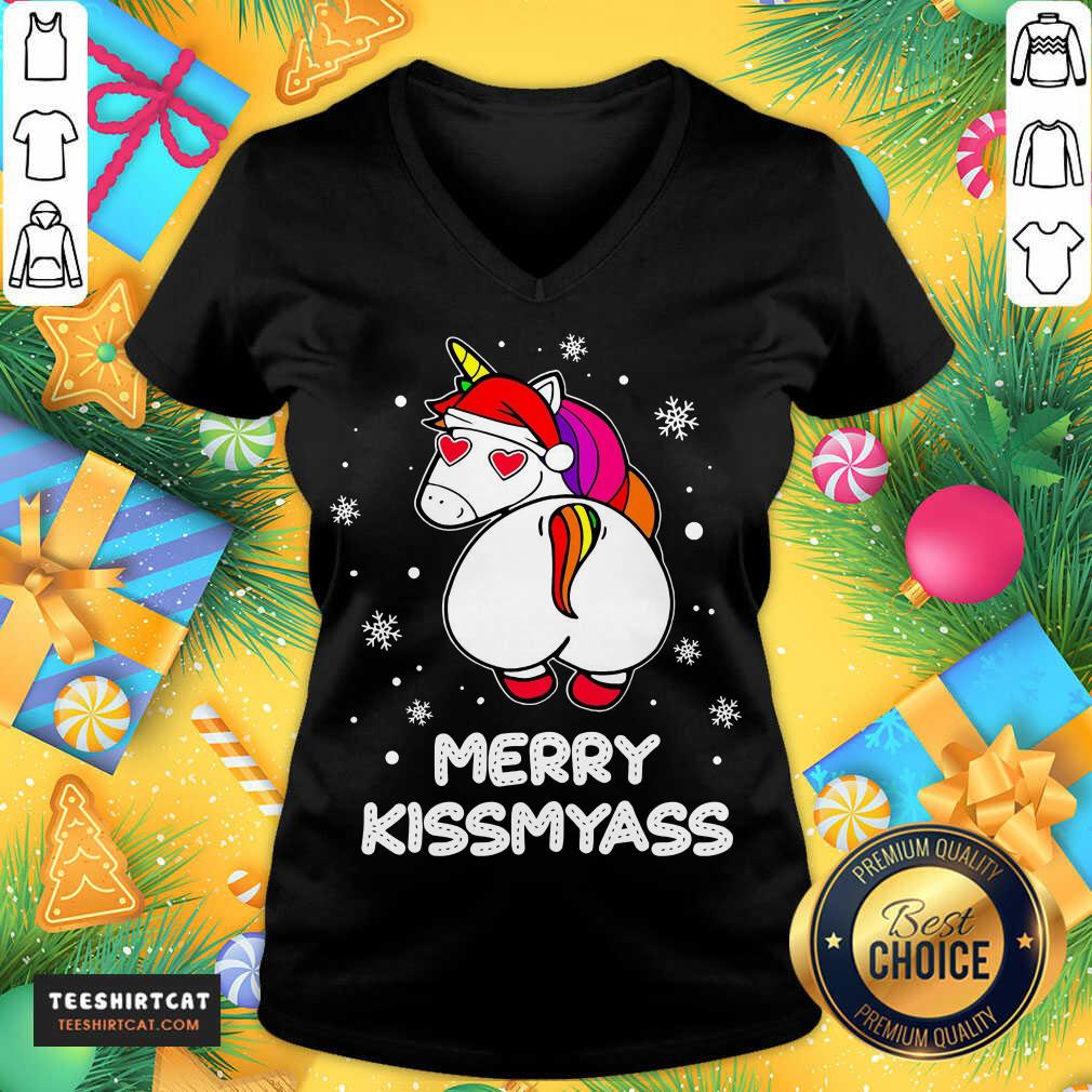 Premium Unicorn Merry Kissmyass Ugly Christmas Shirt