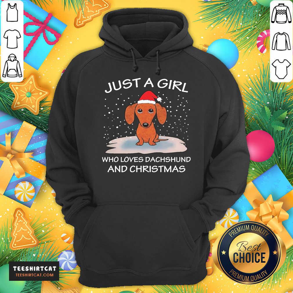 Pretty Just A Girl Who Loves Dachshund And Christmas Shirt