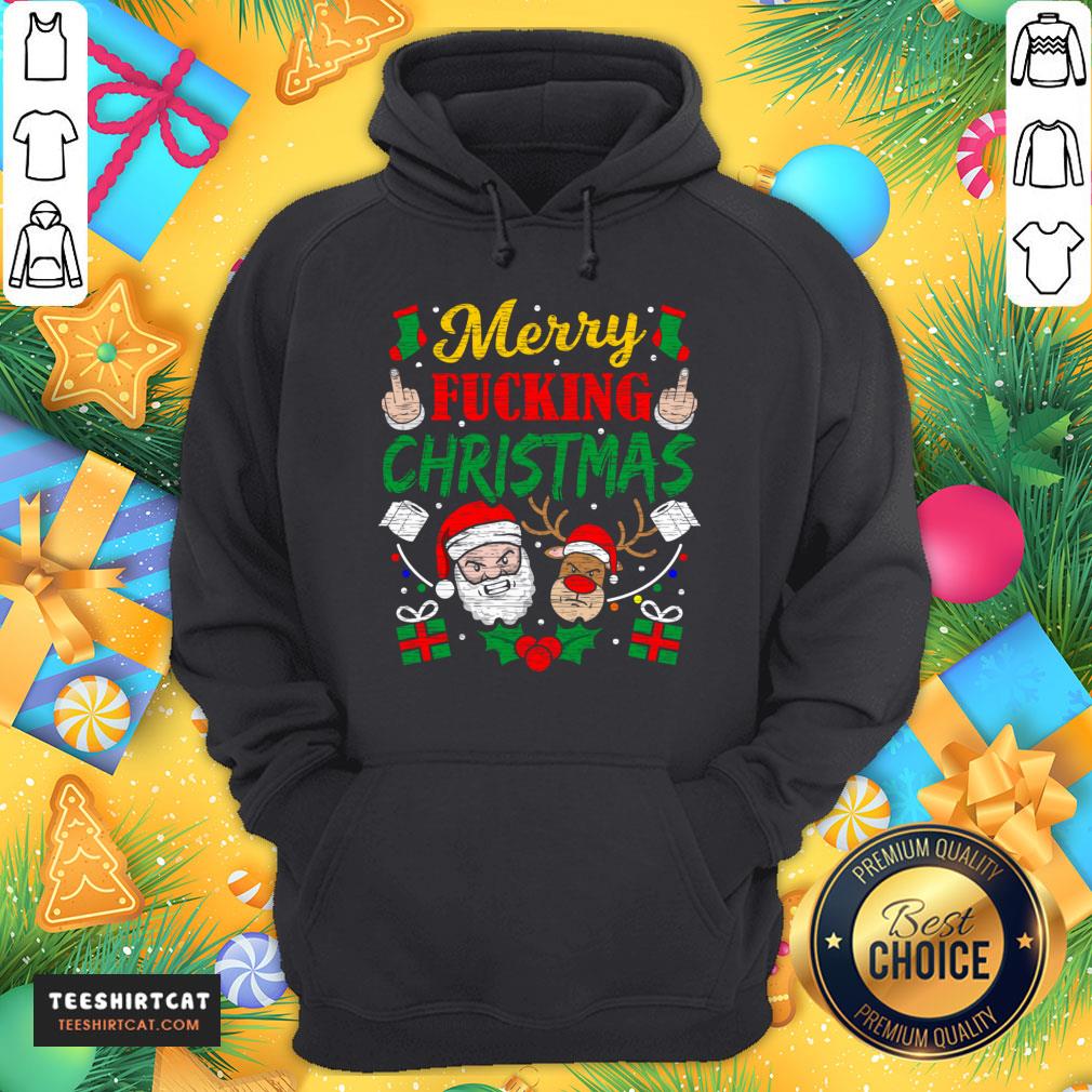 Pretty Merry Fucking Christmas Reindeer Santa Fucking Christmas T-Shirt