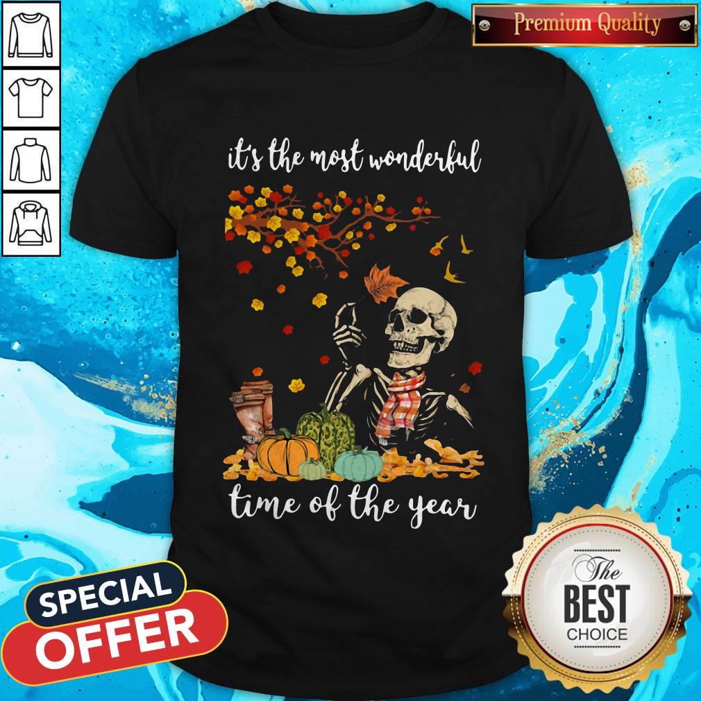 Pretty Skeleton It’s The Most Wonderful Time Of The Year Halloween Shirt