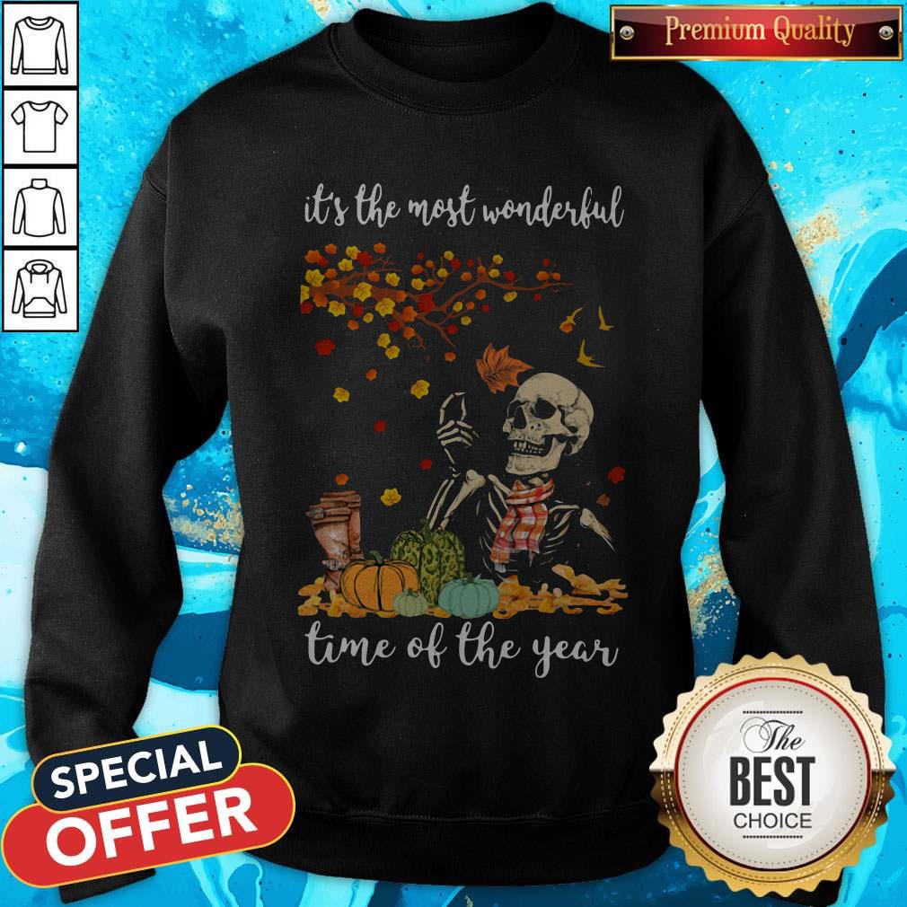Pretty Skeleton It’s The Most Wonderful Time Of The Year Halloween Shirt