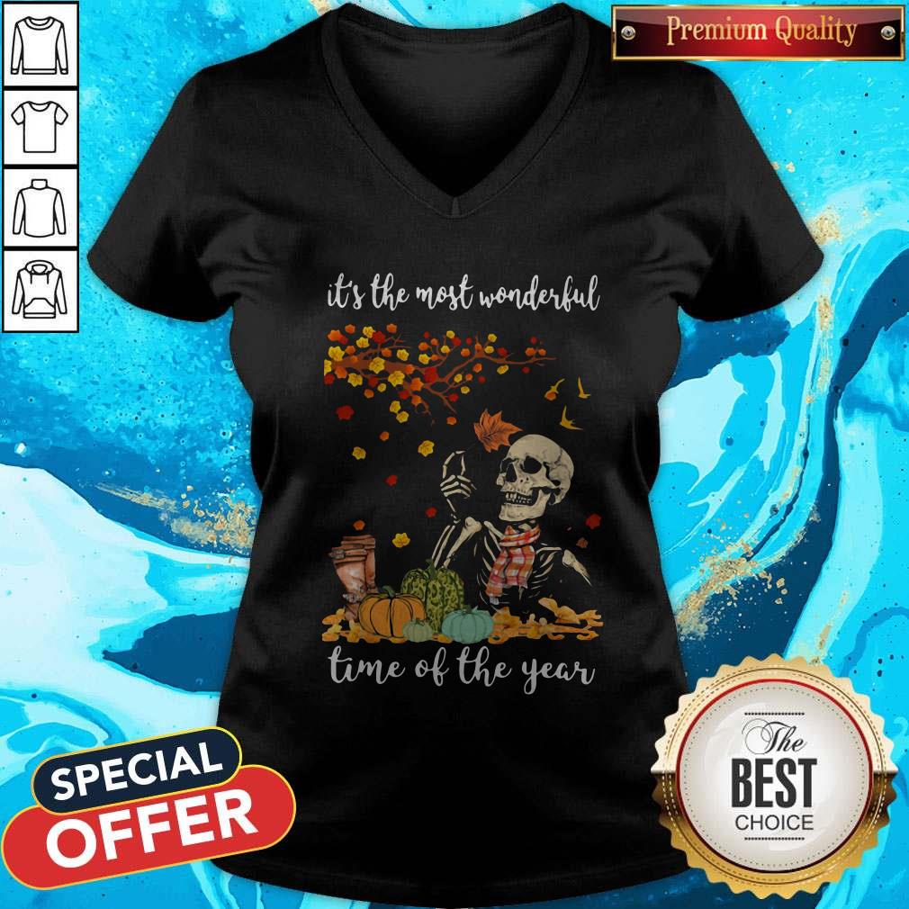 Pretty Skeleton It’s The Most Wonderful Time Of The Year Halloween Shirt