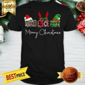 Cameras Leopard Plaid Printed Merry Christmas Shirt