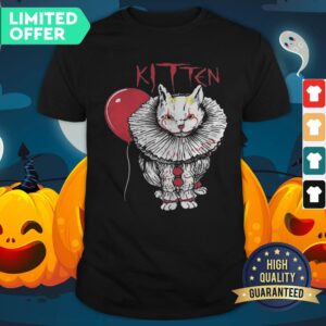 Kitten Cat And IT Clown Halloween Shirt