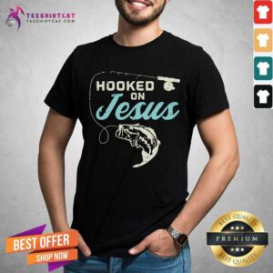 Original Hooked On Jesus Fishing Shirt