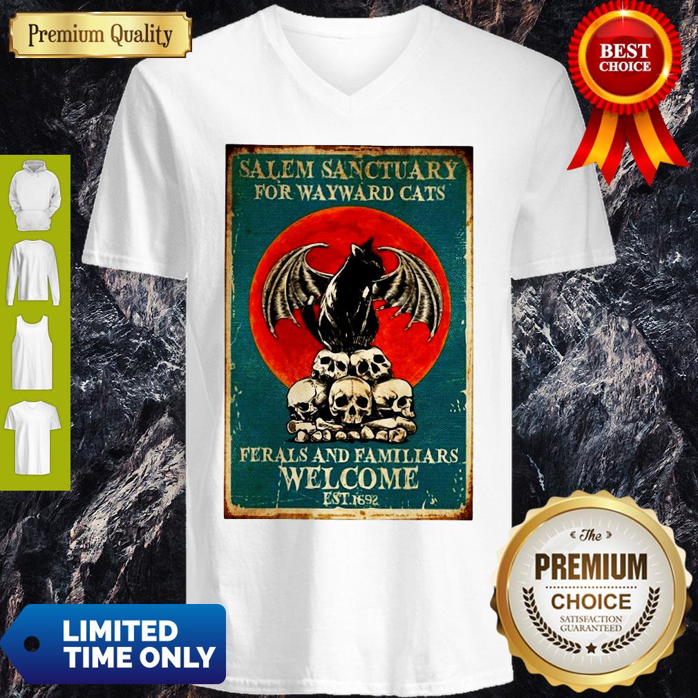 Salem Sanctuary For Wayward Cats Ferals And Familiars Welcome Est 1692 Shirt
