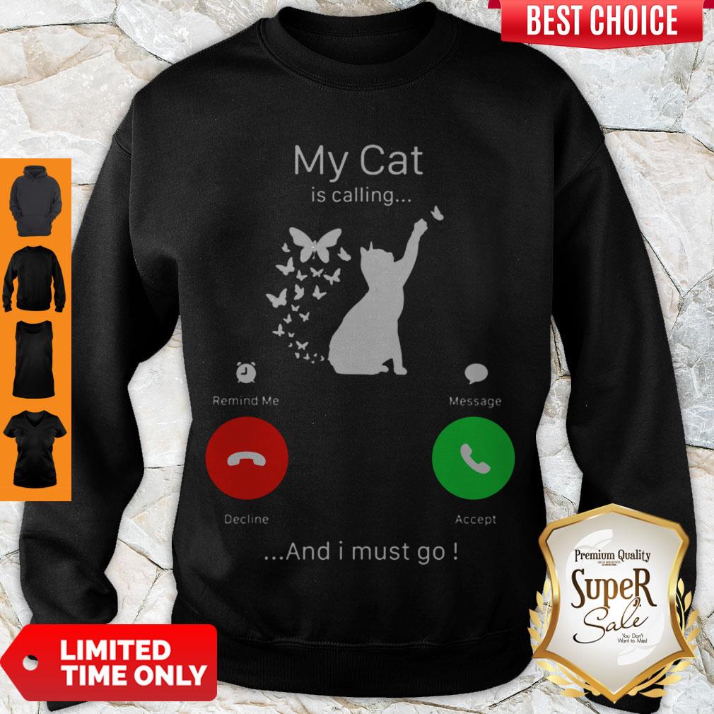 Perfect My Cat Is Calling Decline Accept And I Must Go Shirt