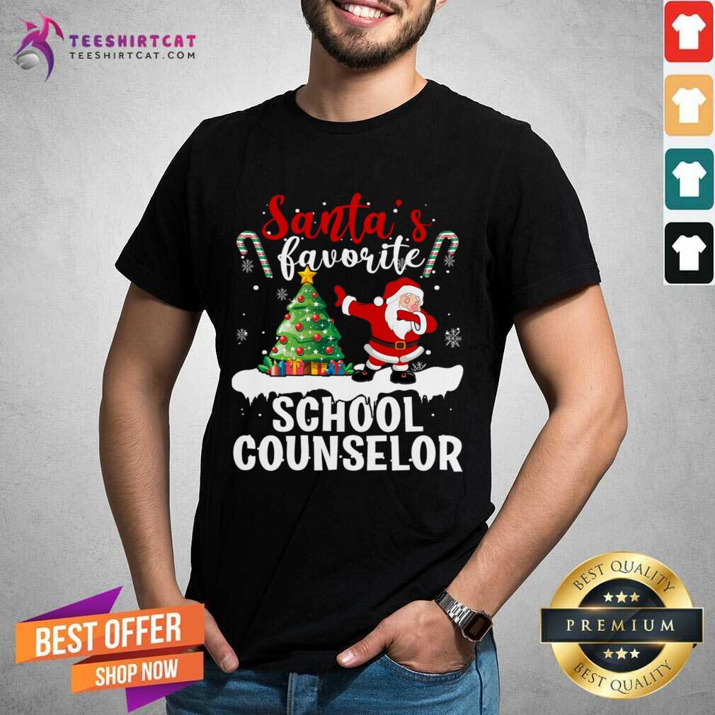 Top Santa'S Favorite School Counselor Santa Christmas Santa Claus T-Shirt