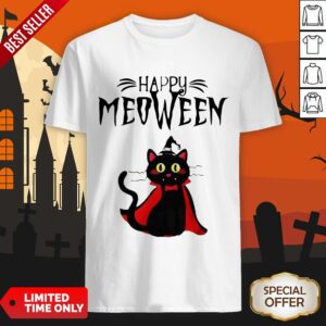 Happy Meoween Black Cat Halloween Shirt