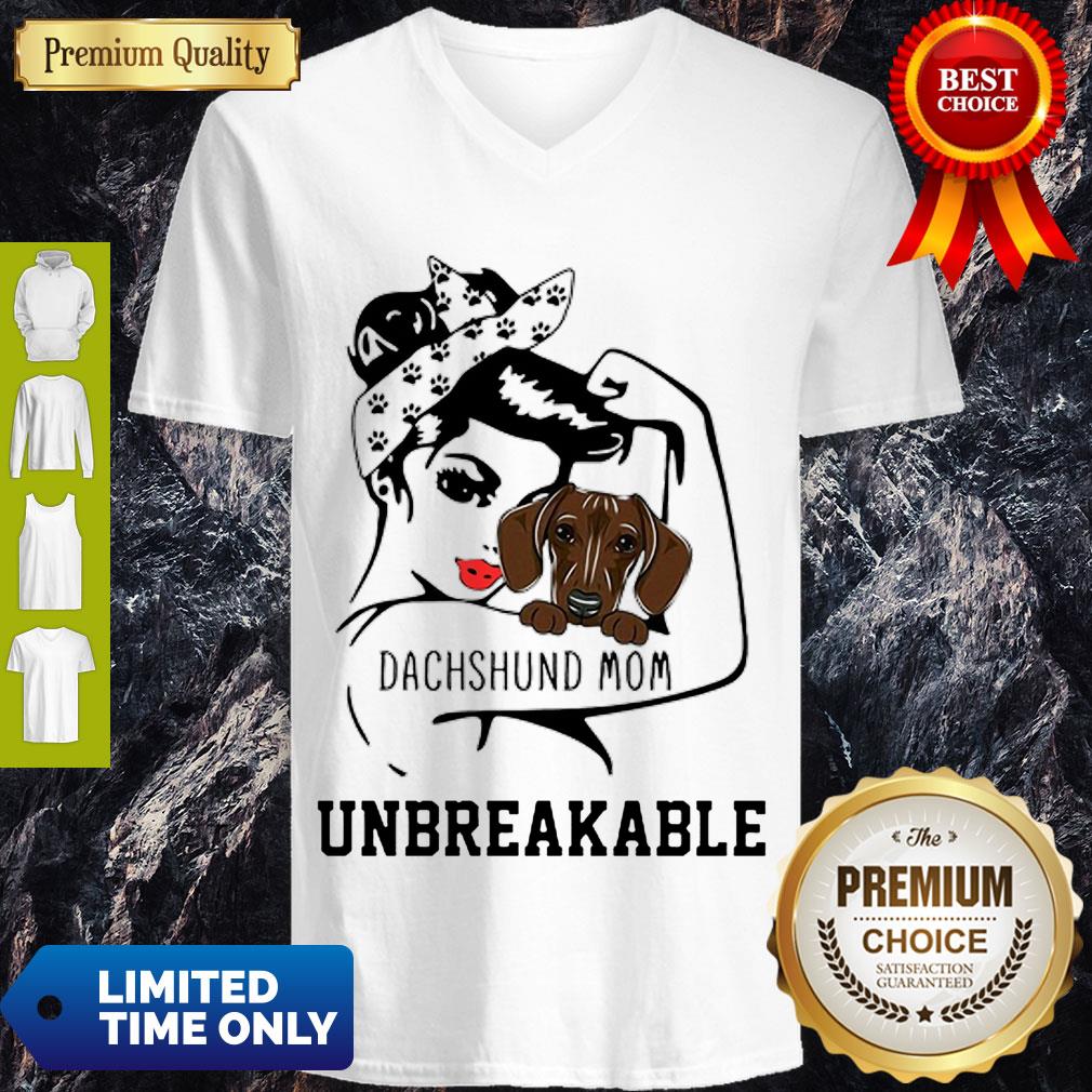 Funny Strong Girl Dog Dachshund Mom Unbreakable Shirt