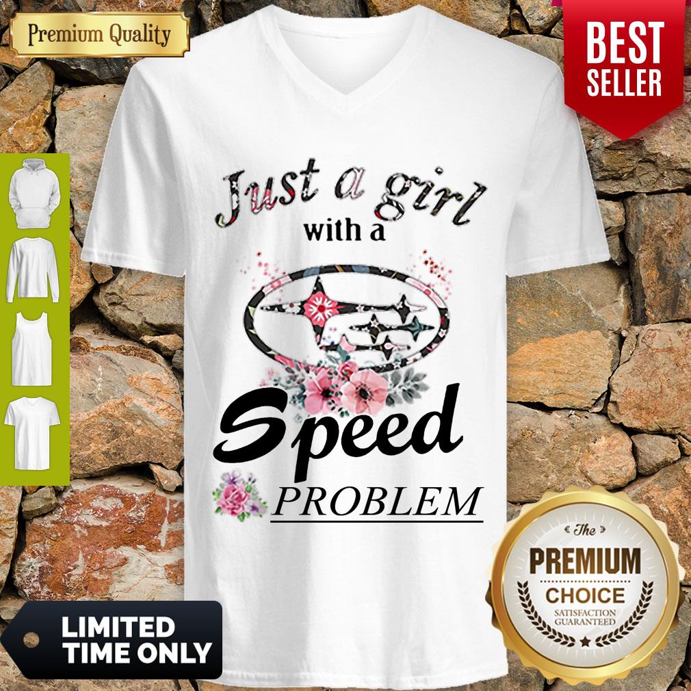 Top Flower Just A Girl With A Speed Problem Subaru Shirt