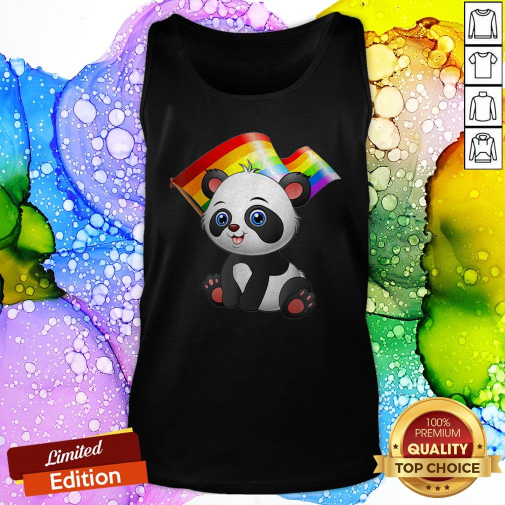 Wonderful LGBT Flag T Cute Panda Bear Gay Lesbian Men Women Gift Shirt