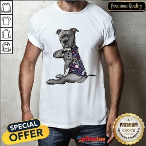 Original Pitbull Tattoo I Love Mom Flower 52 Shirt