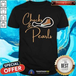 Pretty Kamala Harris Chucks And Pearls Orange Converse Shirt