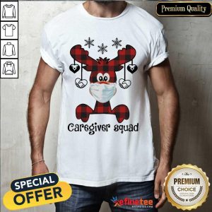 Perfect Reindeer Face Mask Caregiver Squad Christmas Shirt