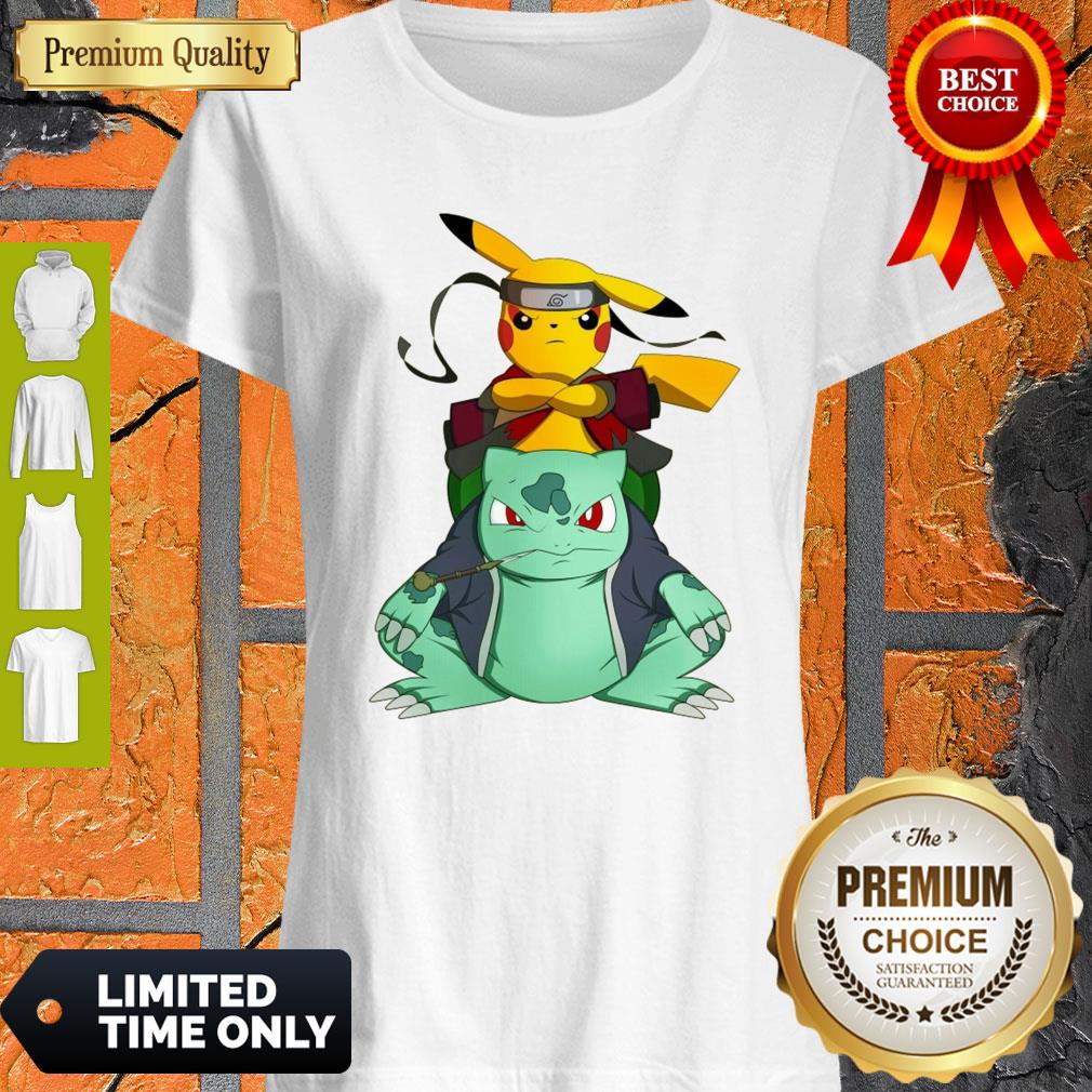 Pretty Pokemon Pikachu And Bulbasaur Mashup Naruto Jiraiya Shirt
