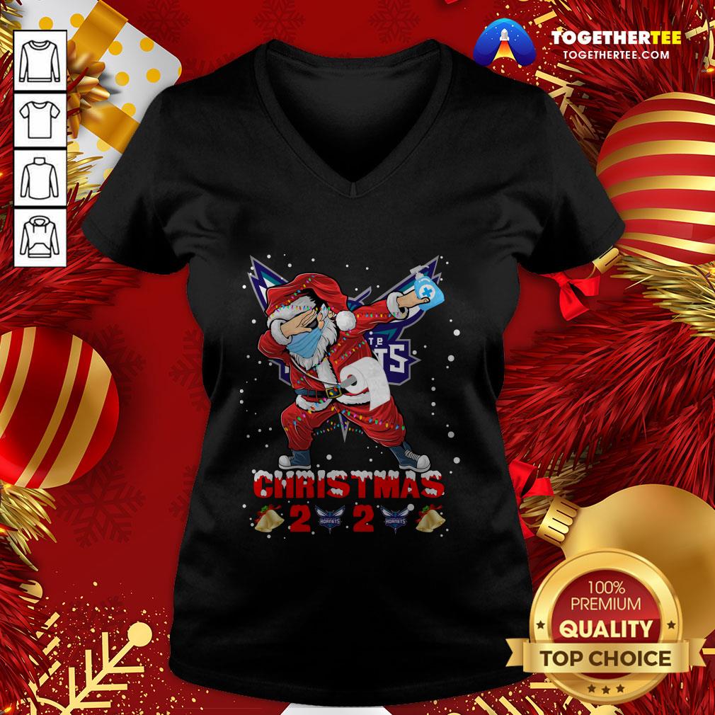 Hot Charlotte Hornets Funny Santa Claus Dabbing Christmas 2020 Shirt