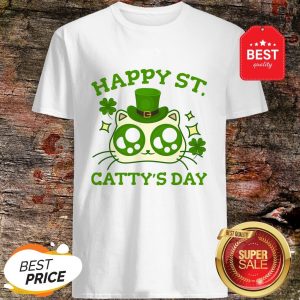 Happy St. Catty’s Day St Patricks Funny Cat Clover T-Shirt
